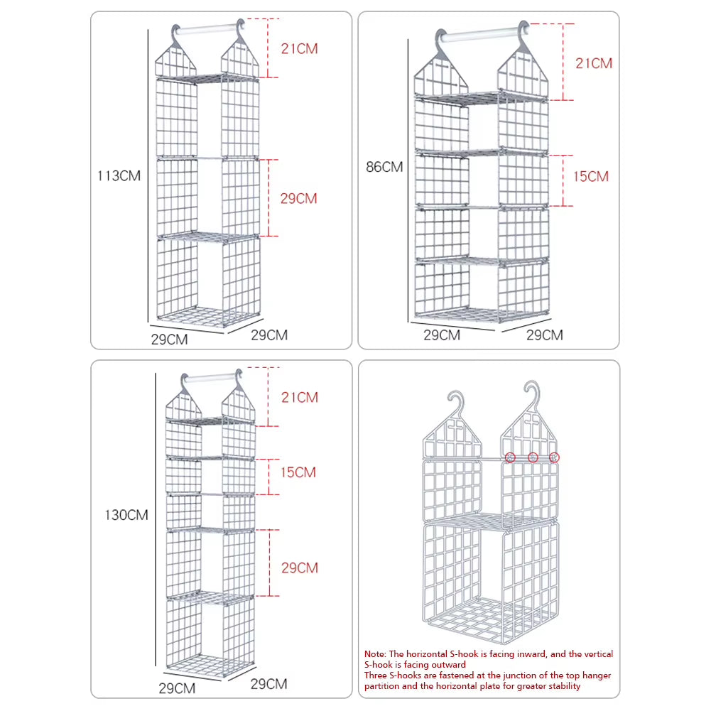 ClosetMax™ Foldable Hanging Organizer – Multi-Tier Space Saver for Pajamas, Coats, Sweaters & More