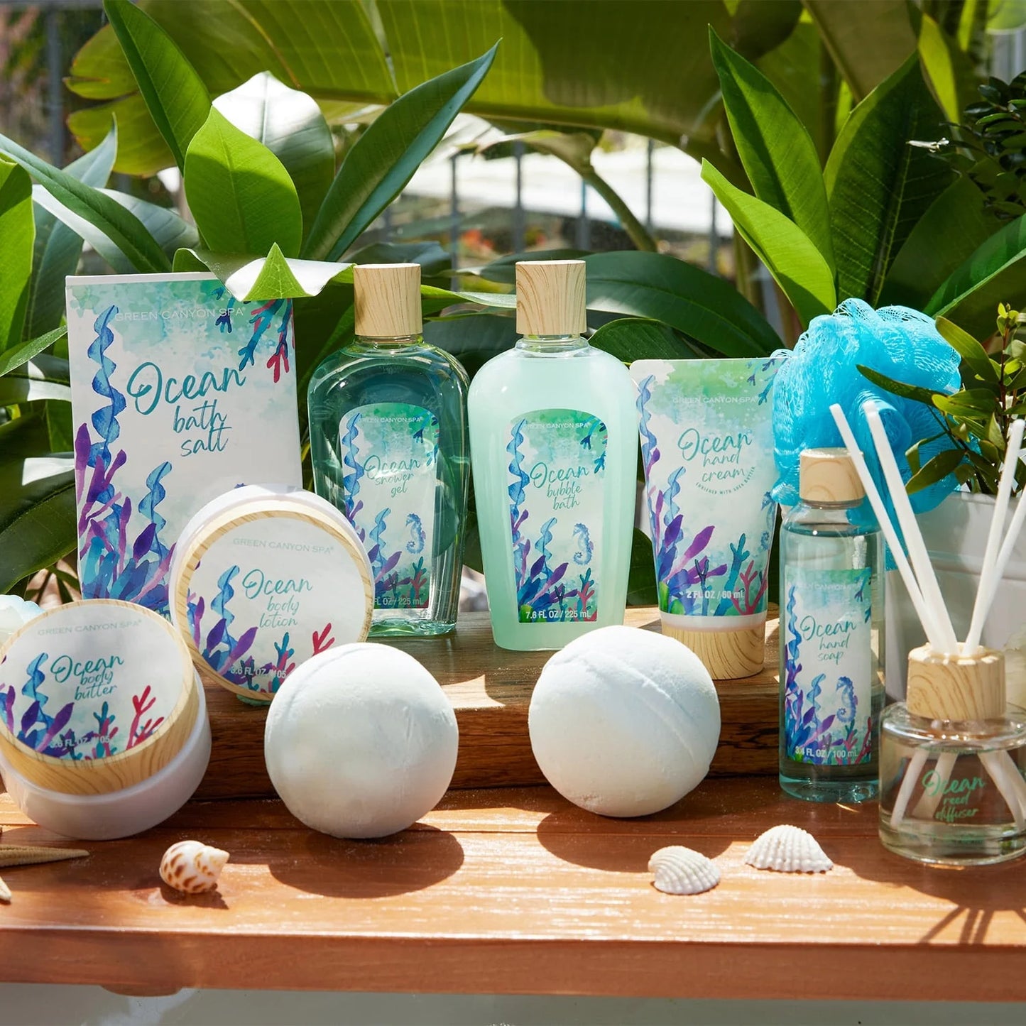 Bath Gift Baskets for Women - 12 Pcs Ocean Spa Gift Sets, Luxury Mothers Day Gifts for Mom, Beauty Birthday Kits for Her