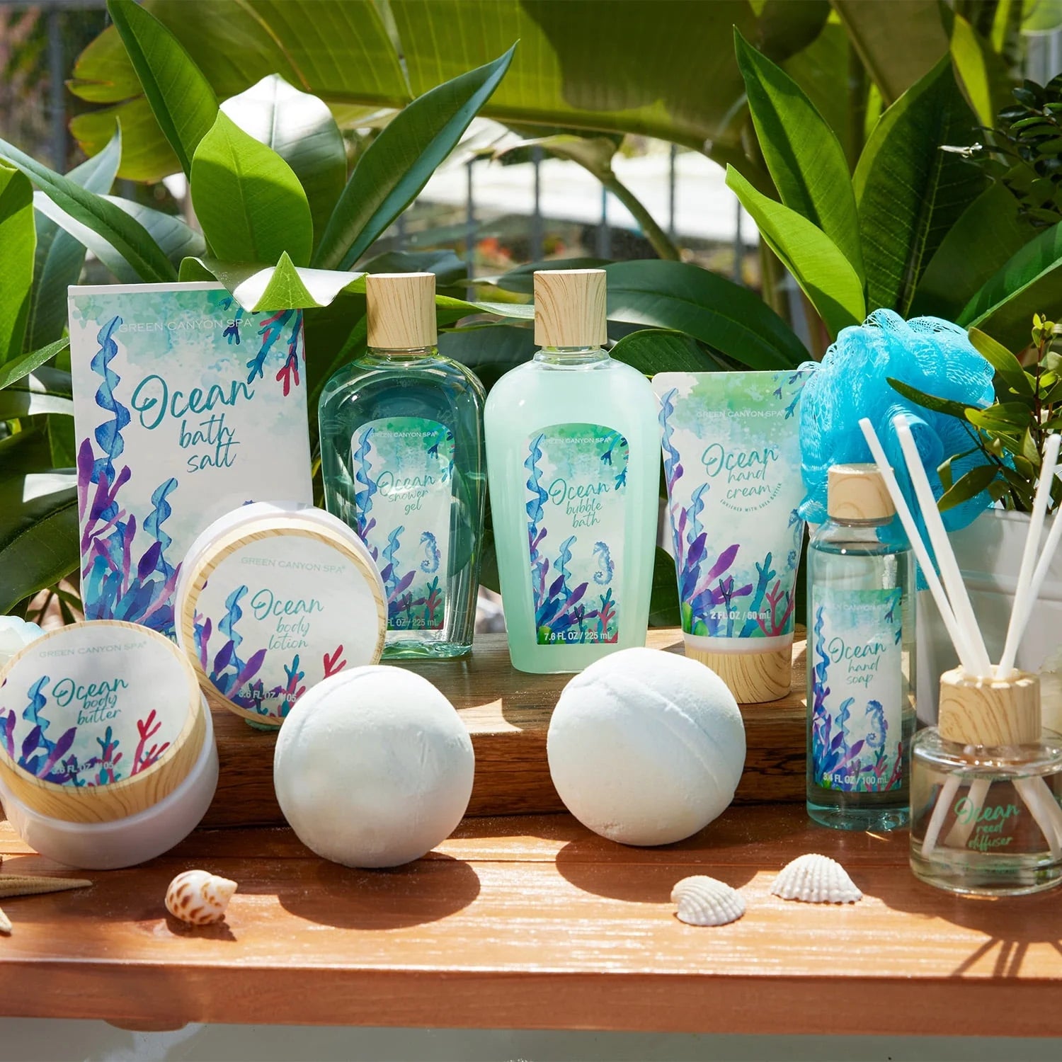 Bath Gift Baskets for Women - 12 Pcs Ocean Spa Gift Sets, Luxury Mothers Day Gifts for Mom, Beauty Birthday Kits for Her